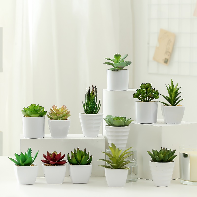 Hot Koop kunstmatige succulent in melamine pot om te verkopen