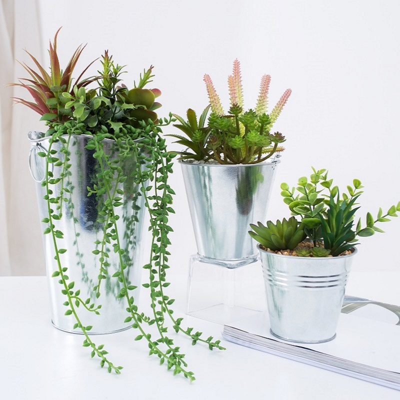 Factory Direct Supply kunstmatige succulent in ijzeren pot