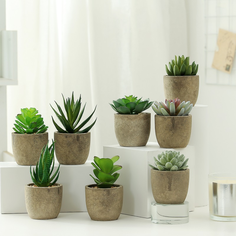 Hot selling kunstmatige succulente plant in papieren pulp pot