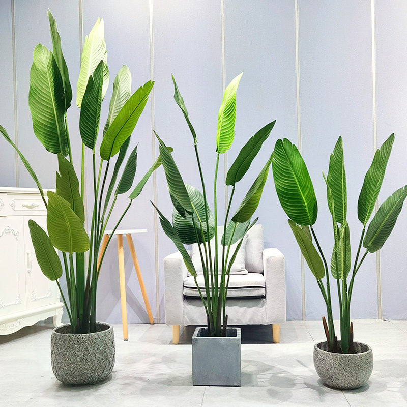 Bijnanatuurlijke kunstmatige planten ingemaakte palmboom bananenboom indoor bladeren groen planten faxu planten woning decoratie bonsai bomen